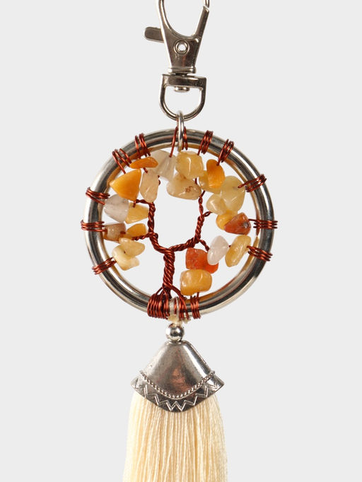 Брелок ловец снов «Великое древо», 19 см, бежевый