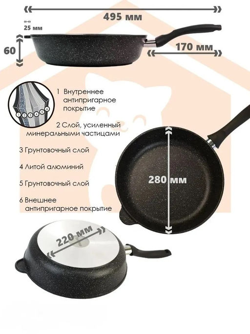 Сковорода 28см ЧУДО-ПОСУДА н/р, арт Ch128