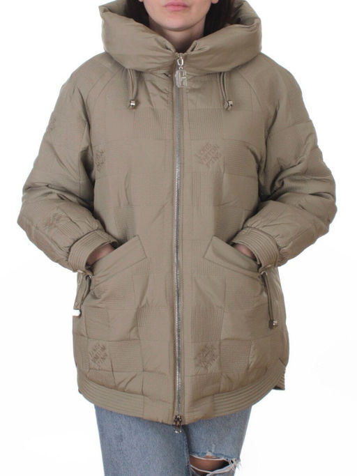 A05 BEIGE/GREEN Куртка стеганая зимняя женская (150 гр. холлофайбер) - Fashion фото 3