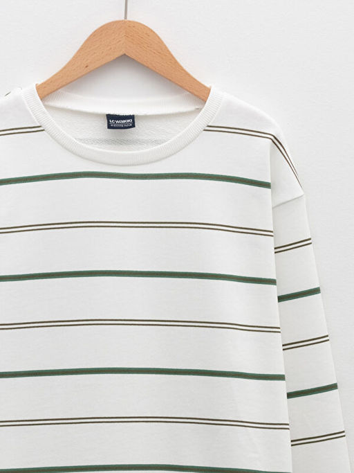 Bisiklet Yaka ?izgili Uzun Kollu Erkek ?ocuk Sweatshirt - Waikiki фото 3