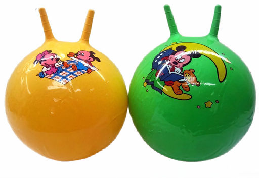 Мяч гимнастический (1611) с ручкой, диам. 45см в ассорт.: Человек-паук; Бен; М. Маус; Винни - 3 цвета