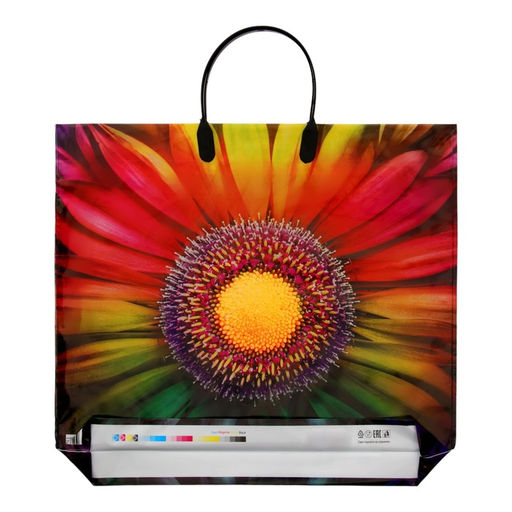 Цена за 10 шт. Пакет "Цветок", полиэтиленовый с пластиковой ручкой, 38х34 см, 90 мкм