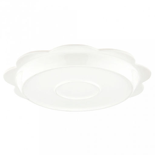 "Махаон" Тарелка мелкая фарфоровая д265мм, h27мм, волнистый край, с деколью, черный/белый, в коробке (Китай)