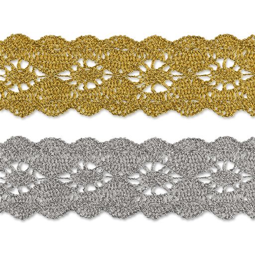 Gamma MTR-29 тесьма декоративная ФАСОВКА 25 мм 5 х 3 м под серебро фото 4