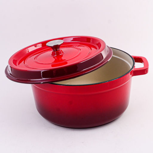 40636 Кастрюля чугун 6,2 л эмаль/покрытие красная MB (х2) - Mayer&boch фото 2