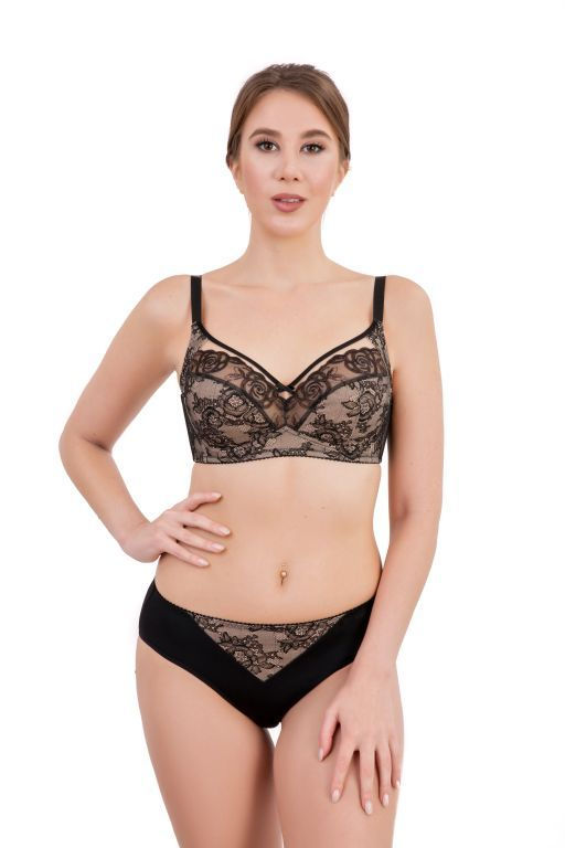 NEW БЮСТГАЛЬТЕР Milavitsa 128010/D74 черный с нюдом  фото 4
