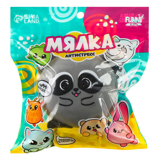 Антистресс сквиш мялка «Енот», с пастой, в пакете