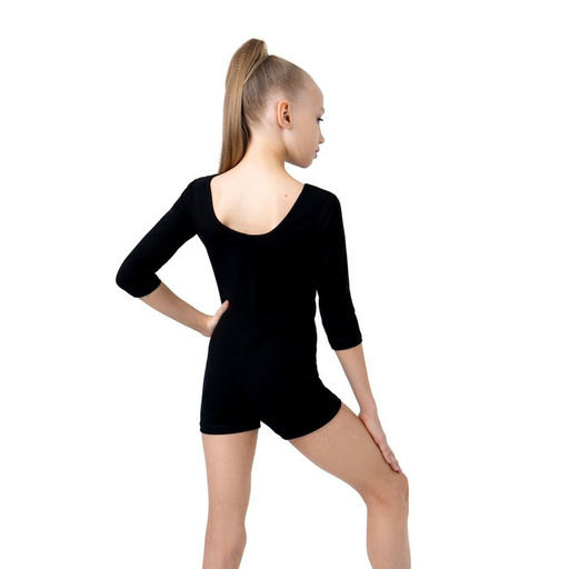 Купальник гимнастический Grace Dance, с шортами, с рукавом 3/4, р. 34, цвет чёрный  фото 4