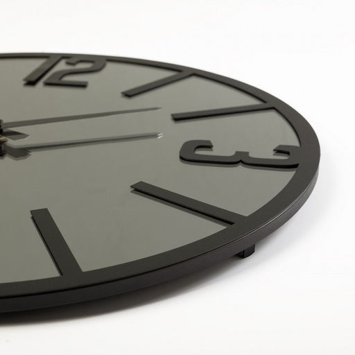 Часы настенные, интерьерные, бесшумные, d-50 см, зеркало, черные