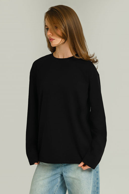 Арт. 12701/1 Лонгслив оверсайз 42-52 (6 шт) Цвет:черный