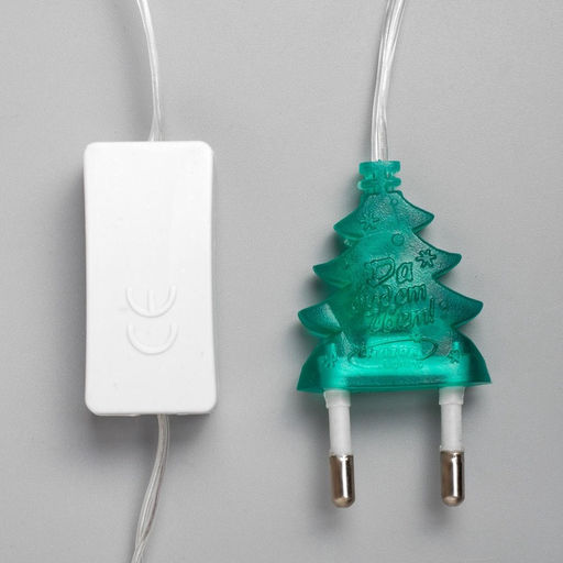 Гирлянда Нить 5 м с насадками Ёлка в крапинку, IP20, прозрачная нить, 20 LED, свечение мульти (RG/RB), мигание, 220 В - Luazon lighting фото 6