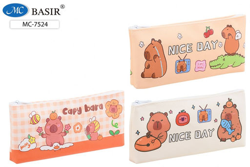Пенал мягкий Basir "Капибара", 190*80*25мм (MC-7524) ПВХ