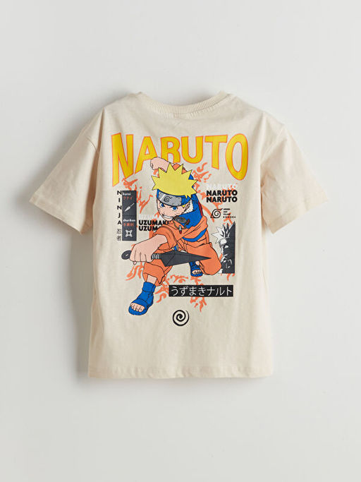 Bisiklet Yaka Naruto Bask?l? Erkek ?ocuk Ti??rt