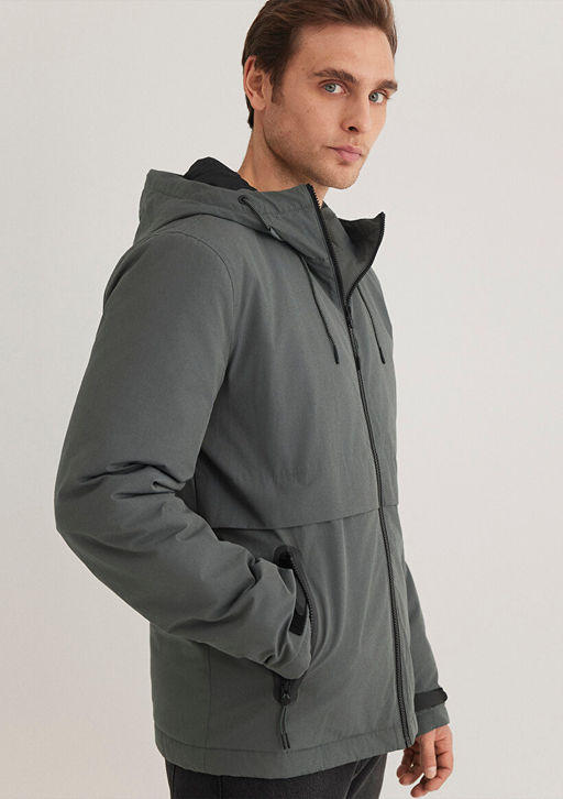 Kapusonlu Yesil Ceket - Mavi фото 2