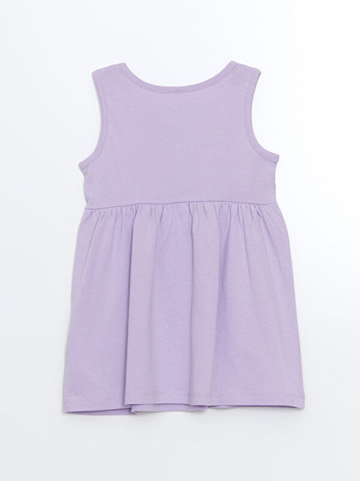 Bisiklet Yaka ?i?ekli K?z ?ocuk Elbise