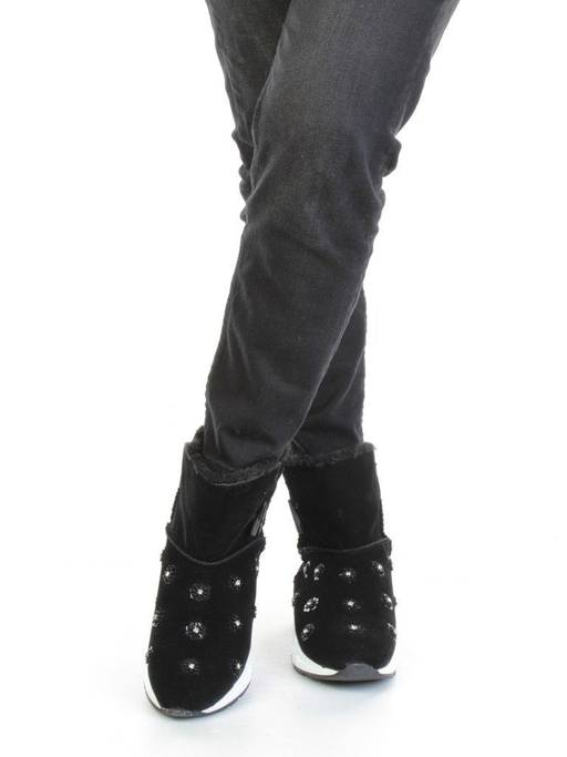 04-HW872-1 BLACK Дутики женские зимние (искусственные материалы) - Фабричный китай фото 3