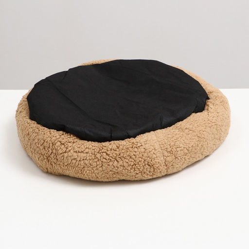 Лежанка для собак и кошек Уют, мягкий мех, 50 х 42 х 11 см, коричневая - Пижон фото 3