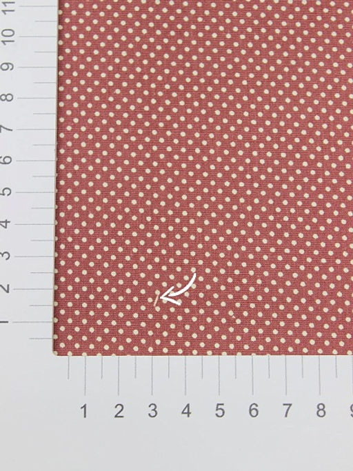 Импорт. хлопок Горошек 1.5/2  цв.бруснично-терракотовый, СОРТ2, ш.1.45м, хлопок-100%, 115гр/м.кв - Купава фото 6