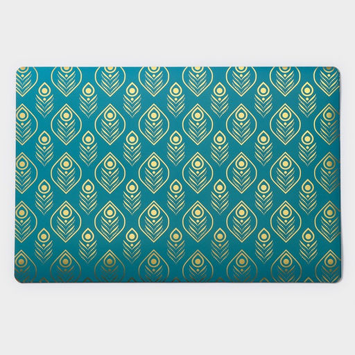 Набор салфеток сервировочных Доляна Перья, 4 шт, 3045 см, цвет бирюзовый  фото 2