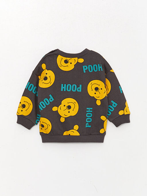Bisiklet Yaka Uzun Kollu Winnie the Pooh Bask?l? Erkek Bebek Sweatshirt ve Pantolon 2li Tak?m - Waikiki фото 3