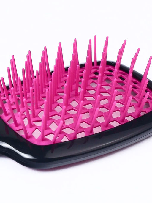 Kristaller Расчёска массажная для быстрой сушки волос WS023, черно-розовый, пластик, 20,5 см