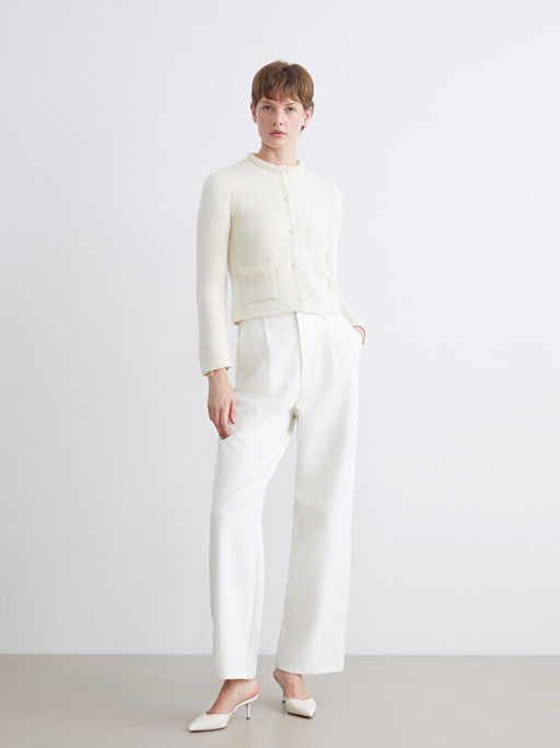 Bisiklet Yaka ?nci ??lemeli Kad?n Triko H?rka