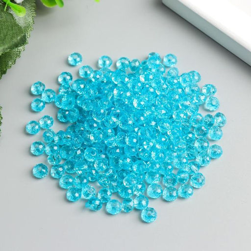 Цена за 2 шт. Бусины для творчества пластик «Кристалл с гранями голубой», набор 20 г, 0.4×0.6×0.6 см