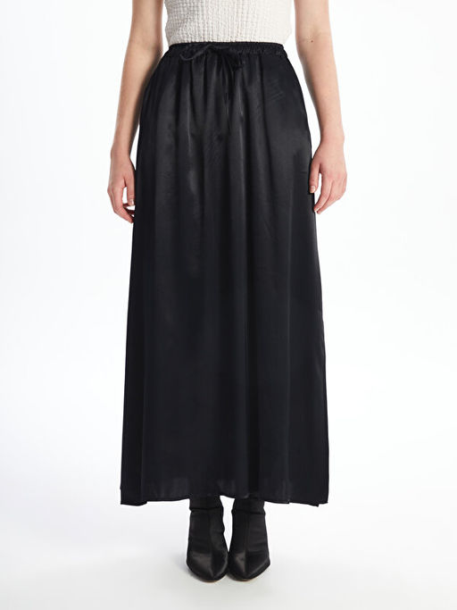 Beli Lastikli D?z Poplin Kad?n Etek