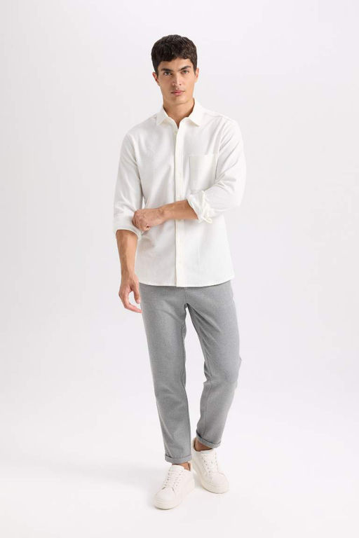 Мужские серые брюки скинни с мятым принтом Jogger - Defacto фото 2