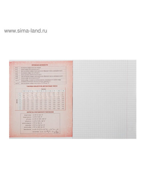 Цена за 10 шт. Тетрадь предметная, 48 листов в клетку Calligrata, Неон. Алгебра фото 4