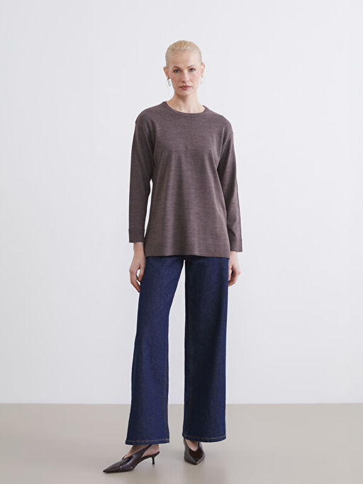 Bisiklet Yaka Kad?n Triko Kazak