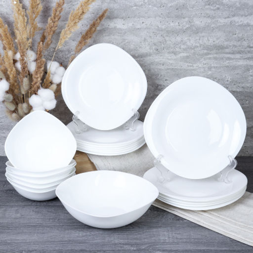 Столовый набор 19 предметов квадратный / SQ19/9585659 (white) /уп 2/ - ГалеонТрейд фото 2