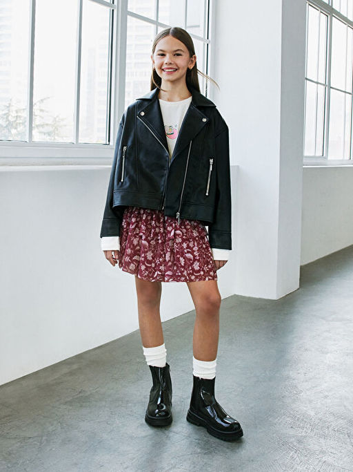 Beli Lastikli ?i?ekli K?z ?ocuk Etek - Waikiki фото 4