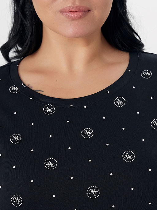 Сорочка ночная женская черная с узором - Mark formelle фото 4