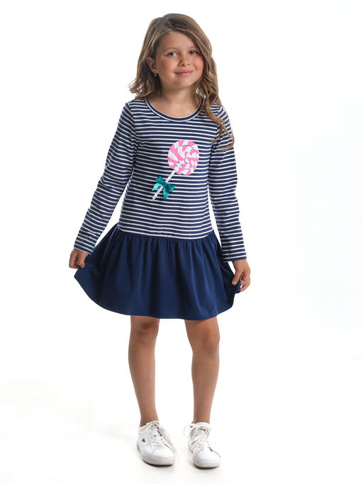 Платье для девочки UD 3958 полоса/синий - Mini maxi фото 2