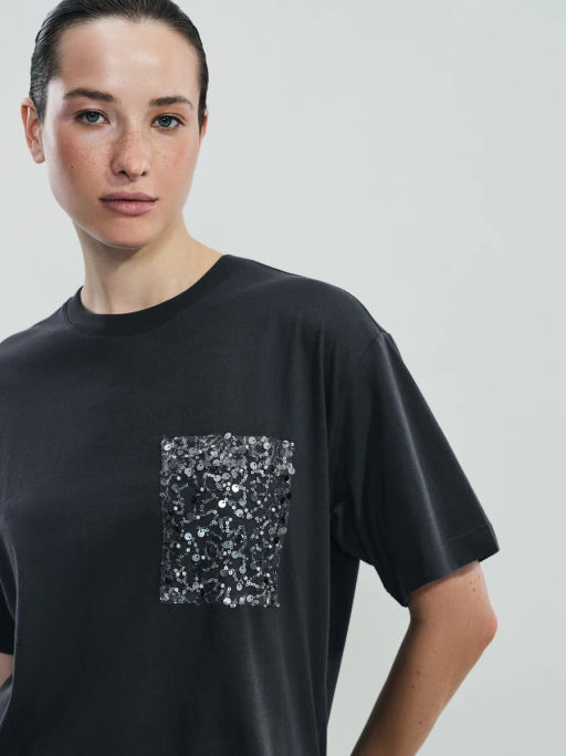 Футболка из хлопка с декоративным карманом / Zarina