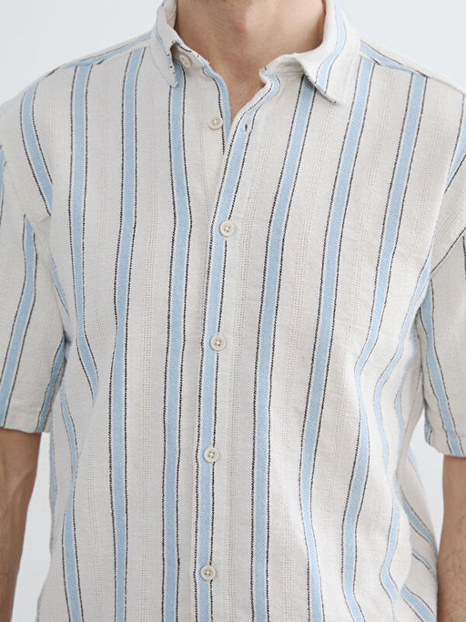 Regular Fit ?izgili Erkek G?mlek