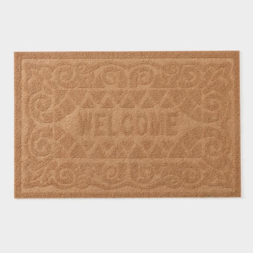 Коврик придверный Доляна Welcome, вензеля, влаговпитывающий, без окантовки, 38×59 см, МИКС