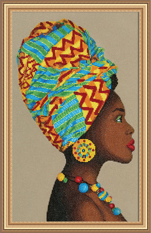 Набор для вышивания PANNA Золотая серия NM-7418 Африканка 26 х 42 см