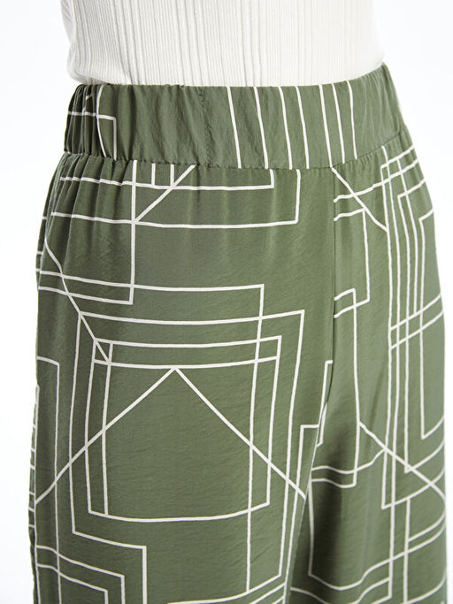 Beli Lastikli Desenli Geni? Pa?a Kad?n Pantolon