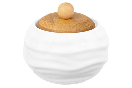 Банка д/хранения 300 мл 10,5*10,5*9 см Айсберг волны + ложка + дер. крышка - Elan gallery фото 6