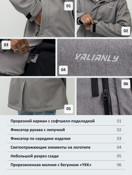 Парка спортивная мужская с капюшоном softshell серого цвета 9565Sr - Mtforce фото 46