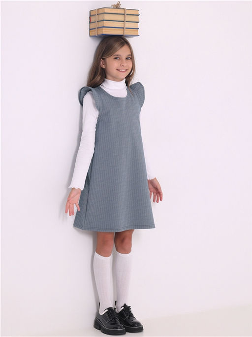 Сарафан Апрель 1ПДС3457176 жаккард синий  фото 3