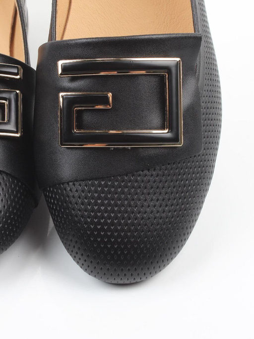 06-M47-56 BLACK Туфли женские на широкую ногу (натуральная кожа)