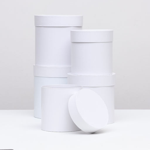 Набор круглых коробок 5в1 Белизна перламутровая, 20 20 15 15 см - Simaland фото 2