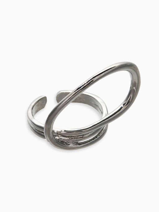 Кольцо металл "Спираль", цвет серебро, безразмерное