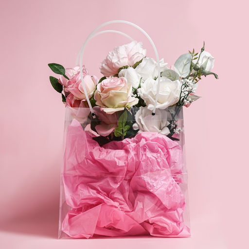 Пакет подарочный с квадратным дном, прозрачный, 31×30×31 см