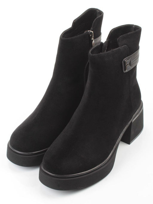 04-M3-5248 BLACK Ботинки зимние женские (натуральная кожа, натуральный мех)