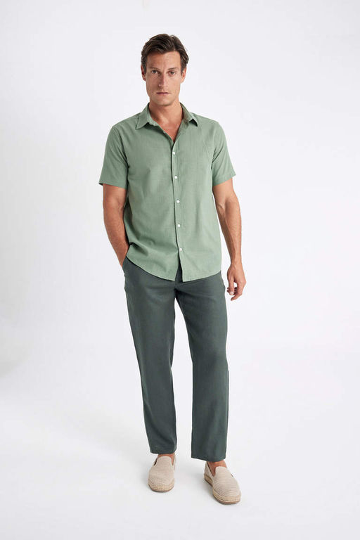 Relax Fit Rahat Kesim Duz Paca Yazl?k Keten Pantolon - Defacto фото 6