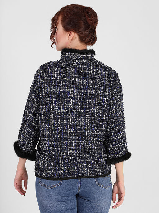 Жакет с меховой отделкой - Almond фото 4